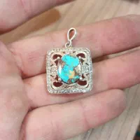 مدال فیروزه|جواهرات|ابریشم, |دیوار