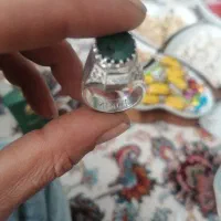 انگشتر. زمرد زامبیا.8 قیراط.21 گرم نقره 925