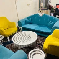 مبل هفت نفره با میز وسط و عسلی