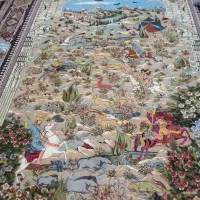 یک عدد فرش نه متری بافت طرح شکارگاه|فرش|لاهیجان, شیشه گران|دیوار