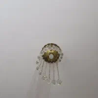 لوستر برنجی ۸ شاخه  با دو عدد دیوار کوب برنجی|لوستر و چراغ آویز|ساری, |دیوار