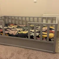 تخت و پاتختی جنس چوب همراه تشک