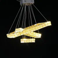 لوستر مدرن کهکشانی مربع سه طبقه ۵۰-۳۰-۱۵ با ضمانت|لوستر و چراغ آویز|تهران, عبدل‌آباد|دیوار