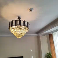 ۲عدد لوستر مدرن پذیرایی و اتاق کریستال خارجی|لوستر و چراغ آویز|تهران, تسلیحات|دیوار