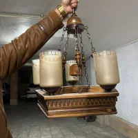 لوستر چوبی شرکتی دوعدد|لوستر و چراغ آویز|اراک, |دیوار