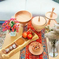 ظروف‌چوبی پذیرایی دستساز پیش دست و پیاله ظرف میوه|ظروف سرو و پذیرایی|آمل, |دیوار