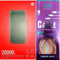 پاوربانک 20.000 شیائومی و کابل سه سر