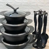 سرویس قابلمه چدن گرانیت ۱۵پارچه چودن گرانیت