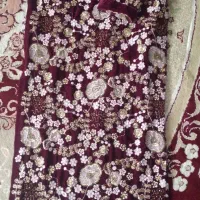 یک دست لباس مخمل زرشکی مجلسی