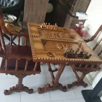 تخته نرد سکان لنگر کشتی چوبی غزال چوبی