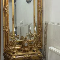 آینه کنسول ساعت شمعدان دو عدد میز