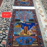 فرش دست بافت شکارگاه به ابعاد ۱۶۰×۱۰۰