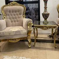 سرویس مبلمان ۹ نفره ورق طلا|مبلمان خانگی و میز عسلی|مشهد, آزادشهر|دیوار
