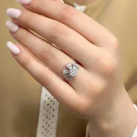 انگشتر نقره دخترانه زنانه عینا طلا کد۱تولیدی نقره