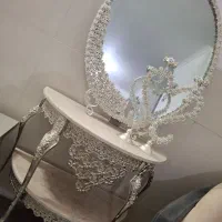 آینه شمعدان ابکاری نقره