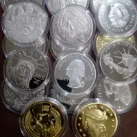 سکه مدال آبکاری نقره و طلا استیل خارجی|کلکسیون سکه، تمبر، اسکناس|تهران, امام خمینی|دیوار