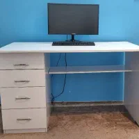 میز تحریر/کار سفید تمیز با ۴ کشو