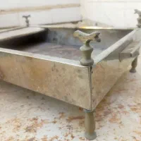 منقل استیل پایه برنجی قدیمی و گالوانیزه