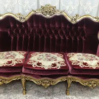 مبلمان و میز نهارخوری صد درصد چوب راش و ورق طلا