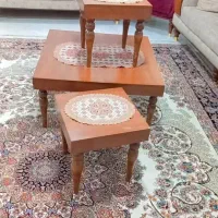 میزجلومبلی ودوتا عسلی همراه میزتیوی|مبلمان خانگی و میز عسلی|یاسوج, |دیوار