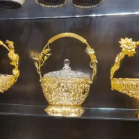 ظروف فلزی طلایی آبطلا تمام طلایی اماراتی فول GOLDE