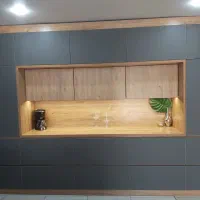 کابینت پله ای دو رنگ انتی فینگر و طرح چوب برجسته|مصالح و تجهیزات ساختمان|بوشهر, |دیوار