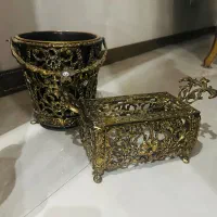جادستمال کاغذی و سطل برنجی