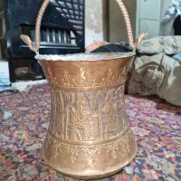 سطل مسی قلمکاری دکوری