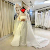لباس عروس بهمراه تور دیزاین شده
