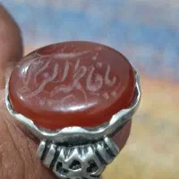 انگشتر نقره قدیمی نگین حکاکی دست ذکر یا فاطمه