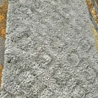 دو عدد فرش شکی پرز بلند طوسی