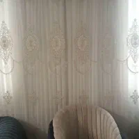 پرده توری گل برجسته