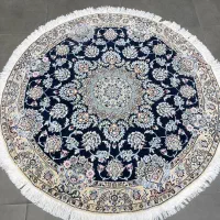 فرش دستباف ( بساک )دایره ۱/۵ در ۱/۵ نایین اصفهان|فرش|مشکین‌دشت, |دیوار