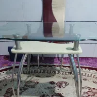 میز شیشه ای ،پایه استیل
