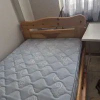 ۲ عدد تخت ۱ نفره چوبی با خوشخواب جنس خیلی محکم