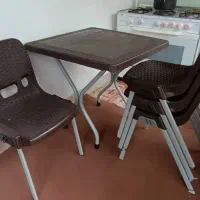 میز و صندلی ناهارخوری طرح حصیری