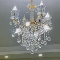 لوستر برنز با آبکاری طلا چهار شاخه هشت شعله