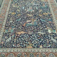 فرش۶متری‌سرمه‌ای‌شکارگاه‌نخ‌اکرلیک