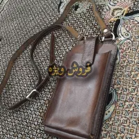 کیف چرم طبیعی  به همراه بند چرمی