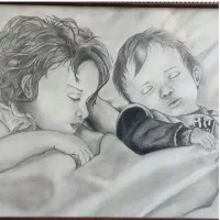 نقاشی سیاه قلم|تابلو، نقاشی، عکس|شیراز, شهرک ولیعصر|دیوار