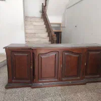 گنجه قدیمی بزرگ دو تیکه چوب گردو