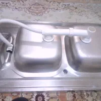 سینک اخوان دو لگنه|آب‌چکان و نظم‌دهنده ظروف|کرج, شهرک فرهنگیان|دیوار