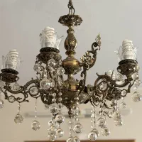 لوستر برنجی ۵ شاخه