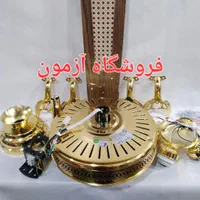 پنکه سقفی لوستری چهار پره چوبی چراغدار اورجینال|پنکه و تصفیه‌کنندهٔ هوا|تهران, صادقیه|دیوار