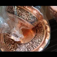 سرویس پذیرایی چهار تکه جنس مس کار چکش کاری دست