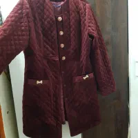پالتو مخمل زرشکی درحد نو با شالش|لباس|مشهد, زیرکن|دیوار