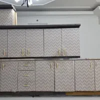 کابینت فلزی دو طبقه جادار + سینک و هود