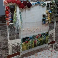 قالی دست باف تابلو فرش نیمه کاره|تابلو فرش|قم, زنبیل آباد|دیوار
