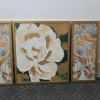 تابلو سه تیکه پتینه طلایی