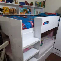 تخت دوطبقه کمد کتابخانه میز تحریر|تخت و صندلی بچه|بیرجند, |دیوار